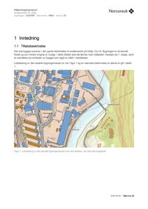 Et kart som viser lokalisering av en bygning (Smelteverket) i forhold til veier og nabolag.