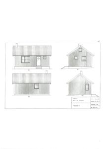 Fasadetegning som viser bygningens utsyn fra fire sider (SØ, NØ, VØ, SØ).