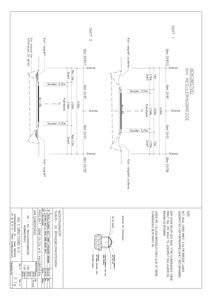 Snittegning av en adkomstvei med angitte mål og grenser.