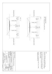 Snittegning (ADKOMSTVEI) som viser tverrsnittet av en vei med angitte dimensjoner for skulder, kjøreflate og gjerde.