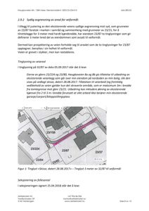 En situasjonsplan (tomtekart) som viser eiendomsnummer, arealavgrensninger og en planlagt veiutbygging.