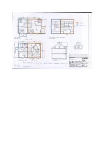 Bildet viser en tegning med etasjeplaner (1. etasje, loftset) og et snitt av en bygning.