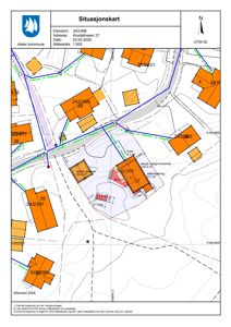 Situasjonskart som viser eiendommen 243/398 med tilstøtende eiendommer, vegnett og topografi.