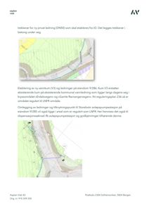 Kart som viser etablering av vannkummer og ledninger i et kryssområde med regulering til LNFR-område.