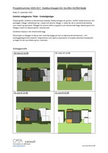 Fotografi av en 3D-modell som viser solskyggestudie for et tiltak i Bødø.