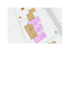 Situasjonsplan som viser tomtens form, grenser, eksisterende og planlagt bebyggelse (hus) samt veier og høydemål.