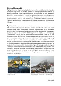 Fotografier av en byggeplass med graveringsutstyr og materialer.