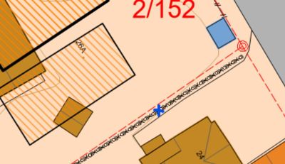 Situasjonsplan som viser tomtens grenser, nabobebyggelse, veiforhold og eiendomsnummer (26A, 24).