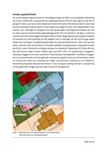 Situasjonsplan som viser tomt, bygninger, vegger, høyder og lysforhold (innstråling).