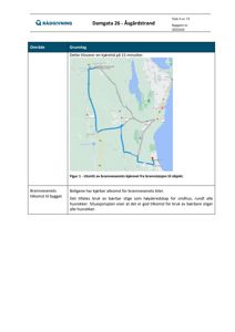 Kart som viser kjørevei fra brannstasjon til bygget.
