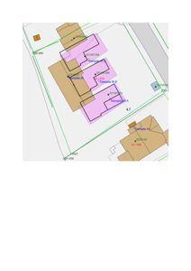 Situasjonsplan som viser tomtens grenser, nabobebyggelse (Damgata 24, 26, 28 A/B) og eiendomsnummer.