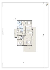 Etasjeplan for 1. etasje som viser romfordeling, arealer og plassering av dører og vinduer.