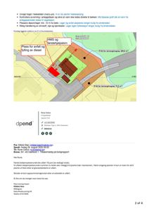 Situasjonsplan som viser tomtens grenser, beplantning og plassering av HMS-områder.