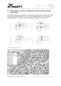 Bildet viser en situasjonsplan eller et kart som illustrerer plasseringen av borpunkter (125, 126) i et tiltaksområde, samt en oversikt over nabolag og terrengforhold.