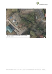 Flyfoto av tomten og nærliggende områder fra 2020.