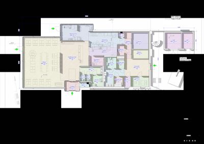 Etasjeplan som viser romfordeling, arealer og funksjoner i et bygg.