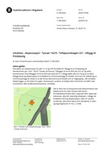 Et kart (Plankart) som viser eiendommen gnr./bnr. 142/9 i Tysvær kommune, inkludert bygningens plassering og omgivelsene.