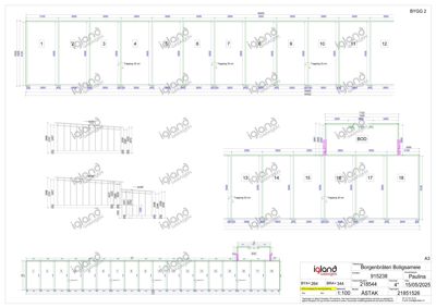 Etasjeplan (BYGG 2) som viser romfordeling, romnummer (1-18), og plassering av trapper.