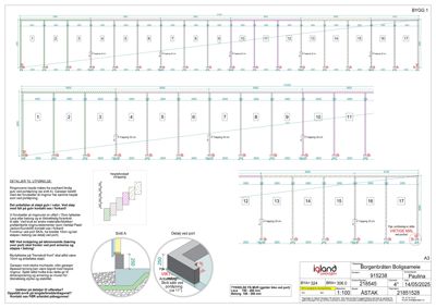 Etasjeplan med romnummering og detaljer for vindusinnretning