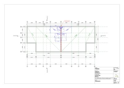 Snittegning (Snitt A-A og Snitt B-B) som viser tverrsnittet gjennom bygningen, inkludert høyder, takform og konstruksjonsdetaljer.