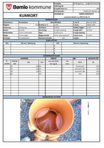 Fotografi av en gul spillvasskum (SP) med innvendig utsikt, tatt fra et høyere perspektiv.