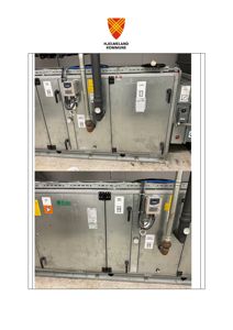 Fotografi av en ventilasjonsanlegg (HVAC) med rørgang og styringsutstyr.