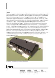 3D-visualisering av et hus med nye verandaer og markterrasser, sett fra vestsiden.