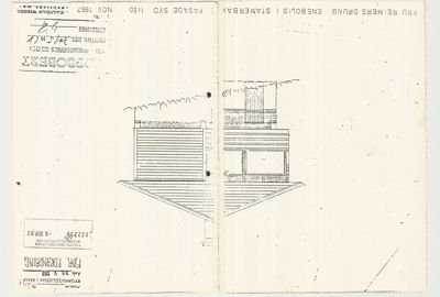 Fasadetegning av en enebolig sett fra syd.