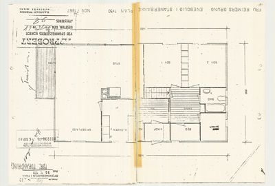 Etasjeplan for en enebolig (FRU REIMERS GRUNG) med romfordeling, mål og datert 1967.