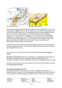 Bildet viser en side fra et kommunalt dokument (Farsund kommune) som inneholder to kart: 'Eldre plankartrevisjon' og 'Gjeldende reguleringsplan'. Resten av siden er tekst med postadresse, telefonnummer og bankkonto.