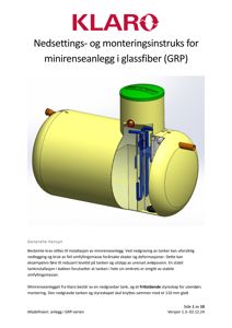 3D-visualisering av et minirenseanlegg i glassfiber (GRP) med snitt for å vise innvendig konstruksjon.