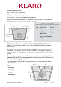 Tegning som viser detaljert konstruksjon av en betongplate over en tank, inkludert dimensjoner og materialer.