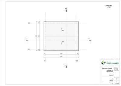 Takplan (takutsnitt) med dimensjoner og høyder for takkonstruksjonen.