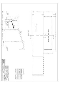 Snittegning (SNITT A - A) som viser tverrsnittet av en bygning med tilhenger og eksisterende bygg.