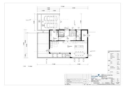 Etasjeplan (H. etasje) som viser romfordeling, dimensjoner og snittlinjer for en bolig.