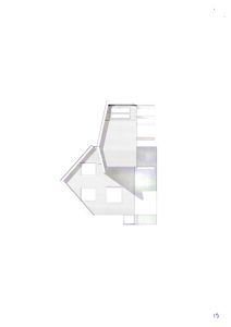 Etasjeplan (tverrsnitt) som viser romfordeling, vindusposisjon og takform for en bygning.