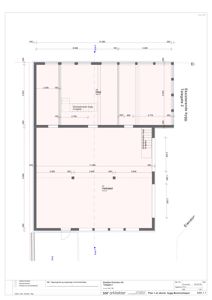 Etasjeplan for første etasje av eksisterende bygning, som viser romfordeling (verksted, displ, elentor) og mål.