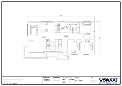 Etasjeplan (1. ETASJE) som viser romfordeling, arealer og innvendig oppsett.