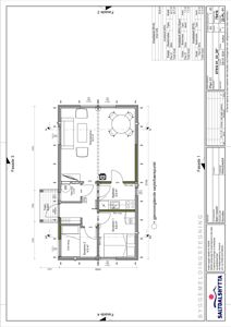 Etasjeplan (etasjeplan) som viser romfordeling, dimensjoner og arealoppdeling for et hus.