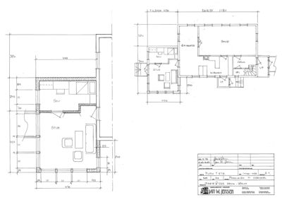 Etasjeplan (1. etasje) med romfordeling, dimensjoner og innredning.