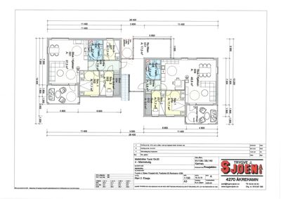 Etasjeplan (Plan 2) som viser romfordeling, mål og funksjon for en leilighet.