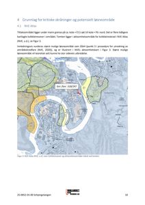 Et kart (NVE Atlas) som viser kvikkleiresoner og aksomhetsområder lokalt ved tomten.