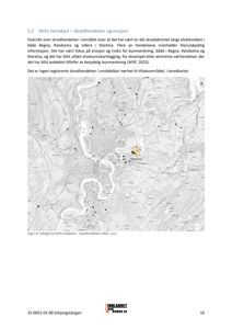 Et kart som viser et geografisk område med elver, topografi og markerte punkter relatert til skredhendelser.