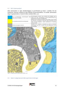 Et løsmassekart (geologisk kart) som viser grunnforhold og masser i et område, inkludert hav- og fjordavsetning, elve- og bekkeavsetning, og pyllmasse.