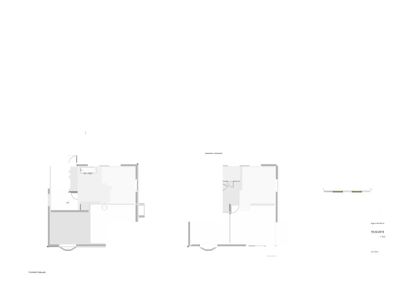 Etasjeplaner for en eksisterende og planlagt bolig, som viser romfordeling, arealer og plassering av vegg og trapp.