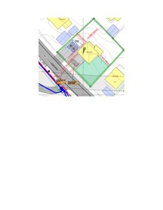 Situasjonsplan som viser tomtens grenser, naboeiendommer, veier og bygningers plassering.