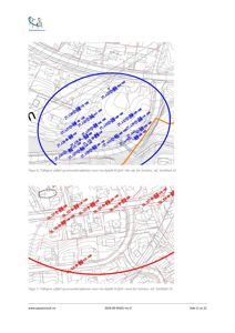 Kart som viser grunnundersøkelser med dybdeindikasjoner for fjell i forhold til tomteområdet.