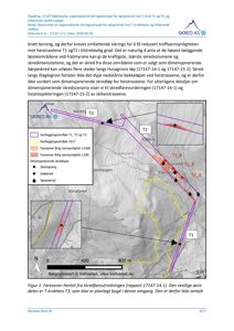Kart som viser et skredfareområde med kartleggingsområder, fareoner for snøskred og steinsprang, samt plassering av T-krokheiser (T1, T2, T3) i forhold til terreng og bekkeløp.