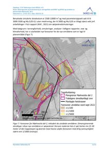 Kart som viser foresoner for skred i et planlagt område, med overlag av tidligere skredkartlagte områder og planlagte heistraseer.