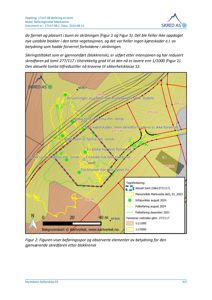 Kart over et skredområde med overlagte data om blokkrenser, faresoner og historiske skredhendelser.